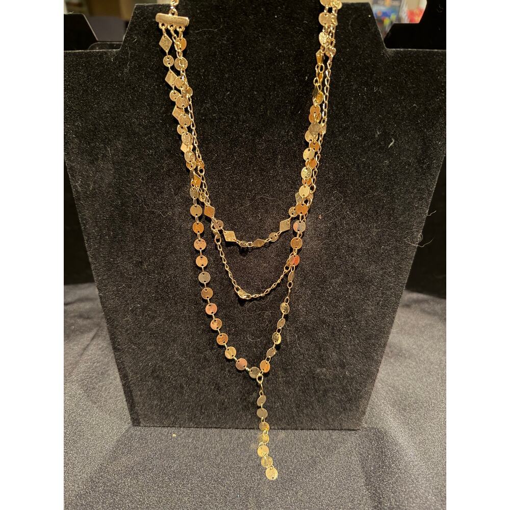 Baublebar gold tone 3 string 13” necklace